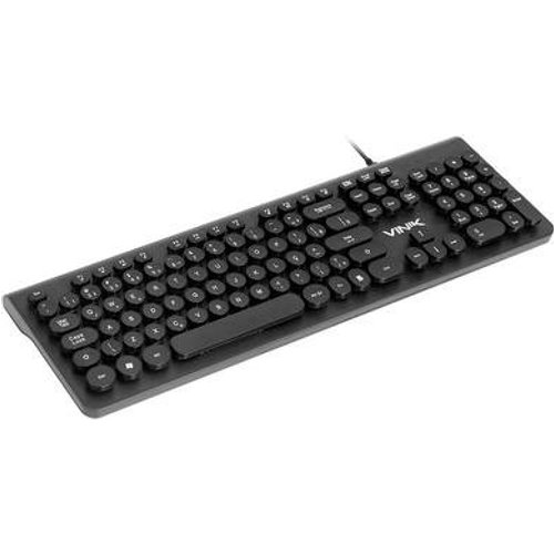 Teclado Multimídia Vinik DC100P, USB, Teclas Redondas, ABNT2, Preto - 65405