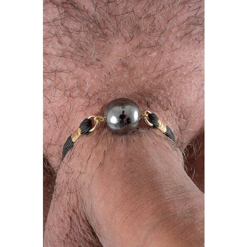 Infinity Ball - 24 Carat Gold Penis Band with Hematite Globe