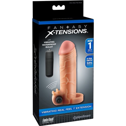 Fantasy X-Tensions Vibrating Real Feel 2-Inch Extension - Flesh