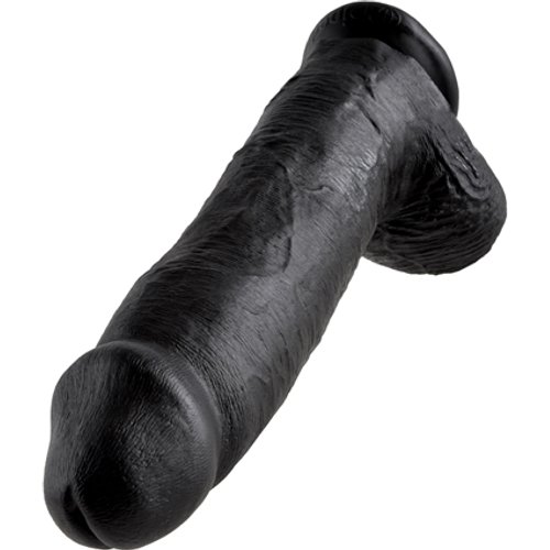 King Cock 12 Inch Cock With Balls - Black