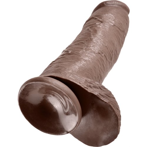 King Cock 12 Inch Cock With Balls - Brown