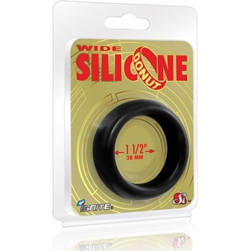 Wide Silicone Donut - Black - 1.5-Inch Diameter