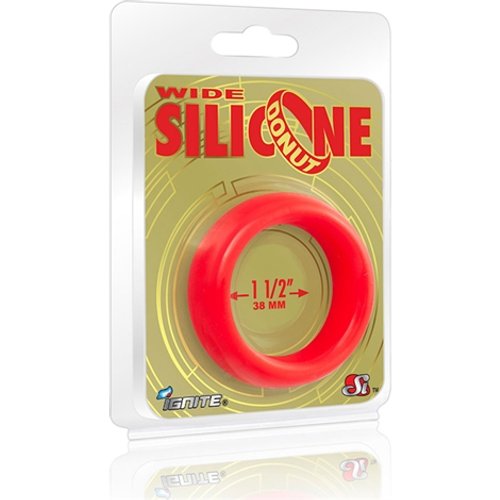Wide Silicone Donut - Red - 1.5-Inch Diameter
