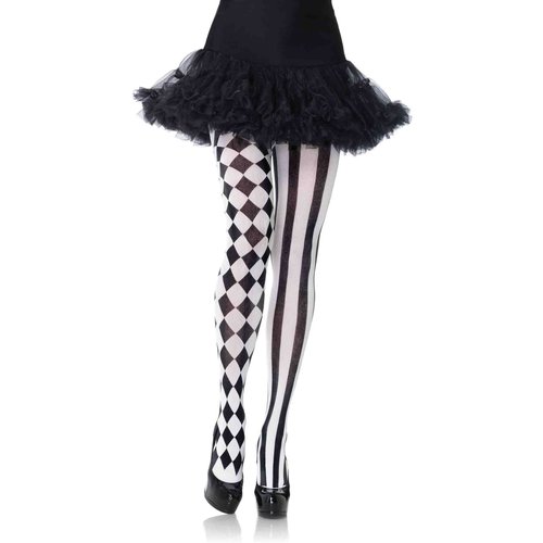Harlequin Pantyhose - Black/white