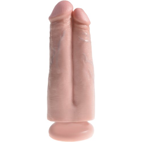 King Cock 7 Inch Two Cocks One Hole - Light