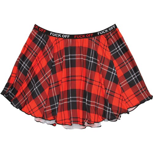 F*Ck Off Plaid Skirt - Red Plaid - S/m