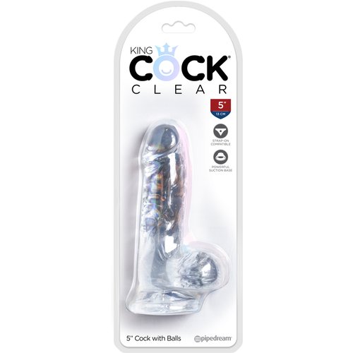 King Cock Clear 5 Inch Cock With Balls