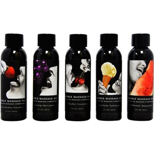 Edible Massage Oil - 25 Count Display - 2 Fl. Oz. Bottles - Assorted Flavors