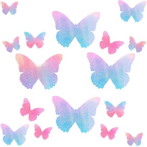 Tinky's Revenge Pink and Blue Holographic Blacklight Butterfly Nipple Sticker Crop Top