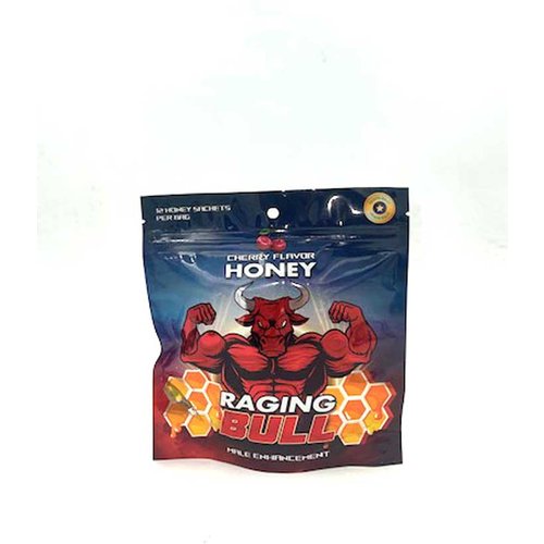 Raging Bull Male Enhancement - 12 Sachets Display - Cherry Honey