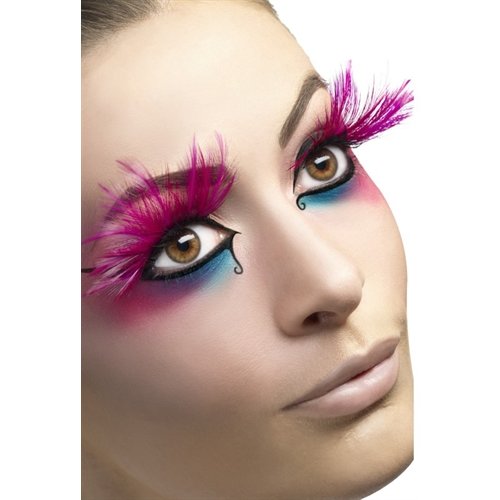 Feather Plume Eyelashes - Pink