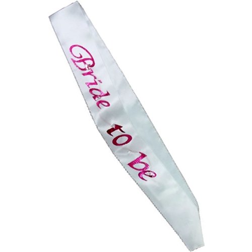 White Bride-to-Be Sash
