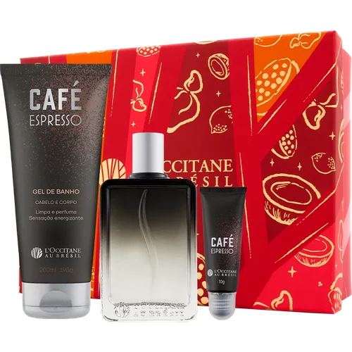 Presente Café Espresso: Gel de Banho, Fragrância em Gel e Eau de Parfum
