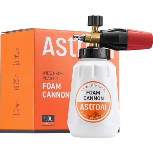 AstroAI Foam Cannon, Wide Neck, 1L Bottle, Heavy Duty Car Foam Sprayer, Foam Cannon for Pressure Washer