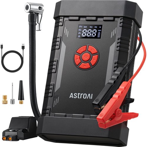 AstroAI A30 4000A Jump Starter with Air Compressor, 12V Car Battery Booster for 10.0L Gas/8.0L Diesel Engines, 150PSI Tire Inflator