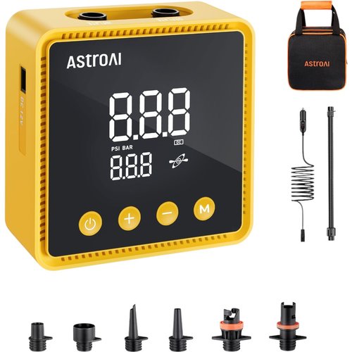 AstroAI P2 Electric Paddle Board Pump, 20PSI SUP Air Compressor with Auto-Off & 12V DC Plug