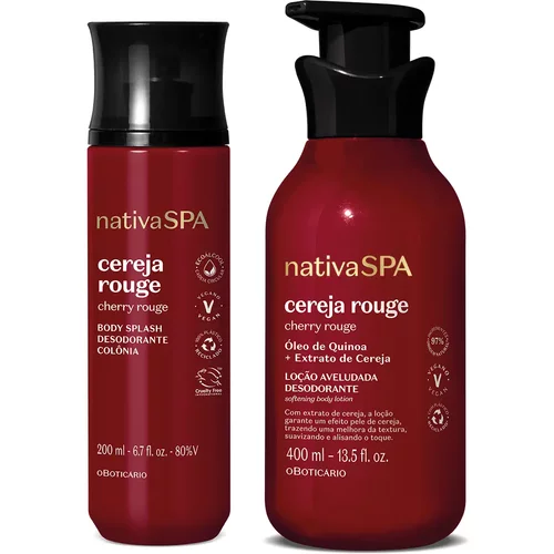 Combo Nativa Spa Cereja Rouge: Loção Corporal 400ml + Body Splash 200ml