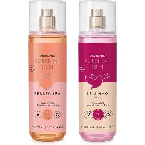 Combo Body Splash Cuide-se Bem: Pessegura 200ml + Beijinho 200ml