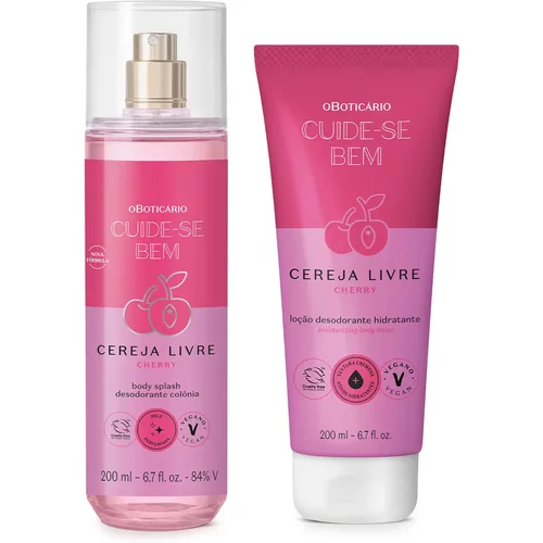Combo Cereja Livre: Body Splash 200ml + Loção Corporal 200ml