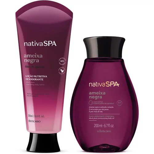 Combo Nativa Spa Ameixa Negra: Loção Corporal 200ml +Óleo Corporal 200ml