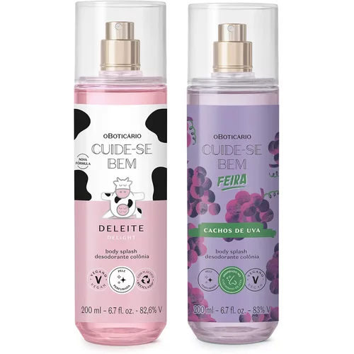 Combo Body Splash Cuide-se Bem: Deleite 200ml + Cachos de Uva 200ml