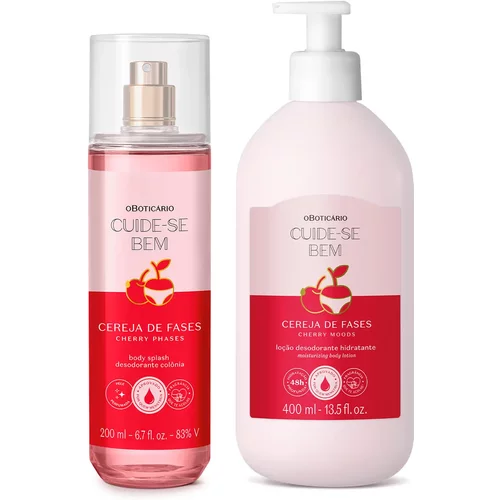 Combo Cuide-se Bem Cereja De Fases: Body Splash 200ml + Loção Corporal 400ml