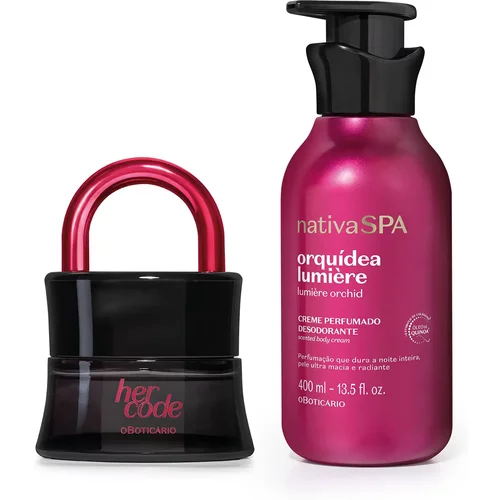 Combo Her Code Clímax 50ml + Creme Perfumado Nativa Spa Orquídea Lumiére 400ml