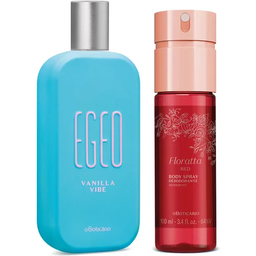 Combo Egeo Vanilla Vibe Desodorante Colônia 90ml + Body Spray Floratta Red 100ml