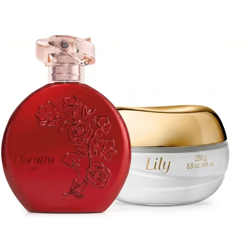 Combo Floratta Red Desodorante Colônia 75ml + Creme Acetinado Corporal Lily 250g