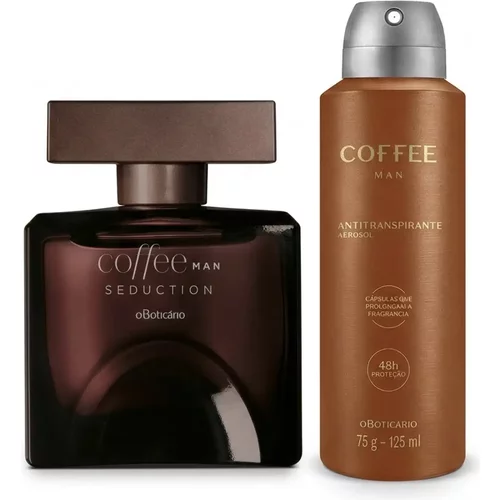 Combo Coffee Man Seduction: Desodorante Colônia 100ml + Desodorante Antitranspirante 125ml