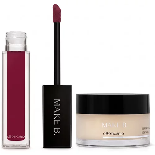 Combo Make B.: Batom Líquido Mate Magenta Gourmand Berry 5ml + Balm Labial Noturno Lip Chronology Night Mask 9g