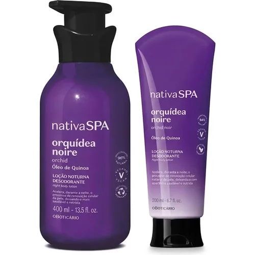 Combo Nativa SPA Orquídea Noire: Loção Noturna Desodorante Corporal 400ml + Loção Noturna Desodorante Corporal 200ml