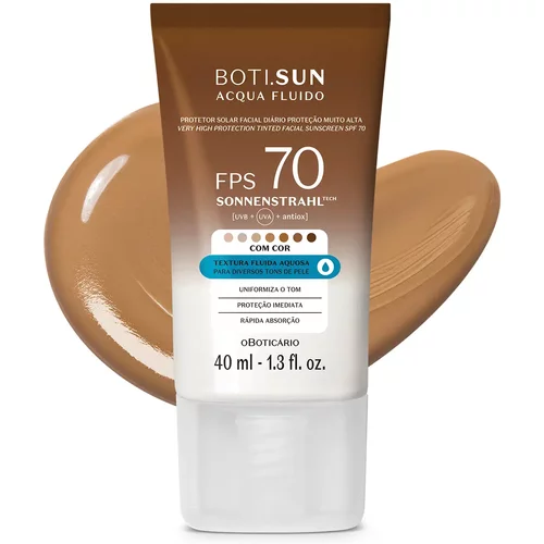 Protetor Solar Facial Com Cor FPS70 Boti.Sun 4.0 40ml
