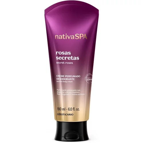 Creme Perfumado Desodorante Corporal Nativa Rosas Secretas 180ml