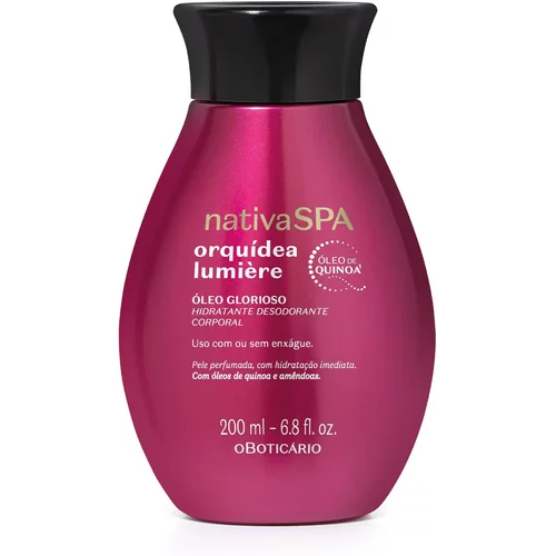Óleo Glorioso Hidratante Desodorante Corporal Nativa SPA Orquídea Lumière 200ml