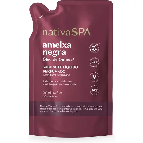 Refil Sabonete Líquido Perfumado Nativa Spa Ameixa Negra 200ml