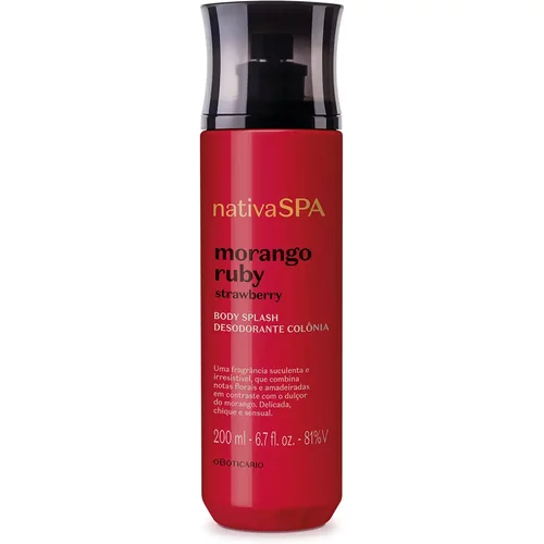 Body Splash Desodorante Colônia Nativa SPA Morango Ruby 200ml
