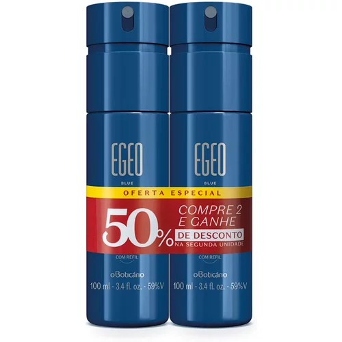 Kit Body Spray Desodorante Egeo Blue 100ml (2 unidades)
