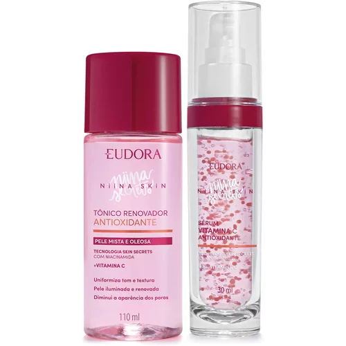 Combo Niina Secrets Skin Antioxidante: Sérum Facial 30ml + Tônico Renovador 110ml