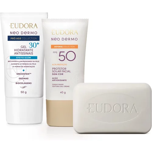 Combo Neo Dermo Pro Age Collection: Sabonete Facial 80g + Hidratante Facial 50g + Protetor Solar 40g