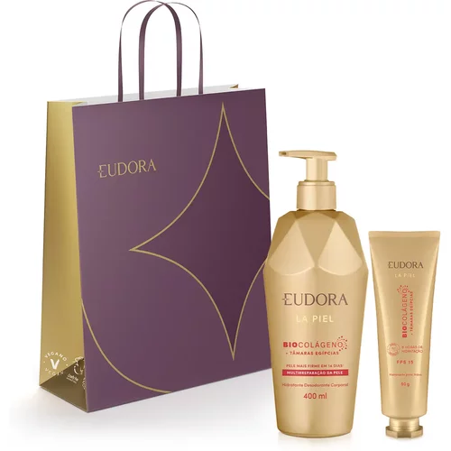 Combo La Piel Tâmaras Egípcias: Hidratante Corporal 400ml + Creme para Mãos 50g + Sacola M