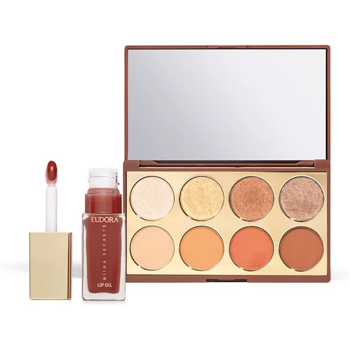 Combo Niina Secrets: Paleta De Sombras Neutrals 5,6g + Lip Oil Rosa Magnífica 7ml