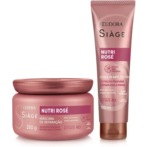 Combo Siàge Nutri Rosé: Máscara Capilar 250g + Leave-in 100ml
