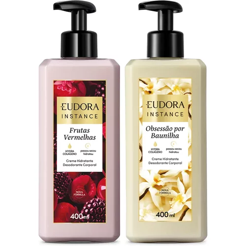 Combo Instance: Creme Hidratante Frutas Vermelhas 400ml + Creme Hidratante Obsessão por Baunilha 400ml