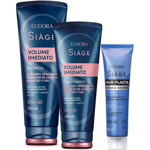 Combo Shampoo Volume Imediato 250ml + Condicionador 200ml + Booster 100ml