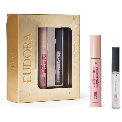 Kit Presente SOUL: Gloss Labial Incolor 5,2ml + Máscara de Cílios BOMB Volumaço 10g