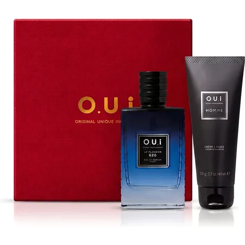 Combo O.U.i Le Flâneur 020 Eau de Parfum 75ml + Creme de Barbear Crème à Raser Homme 100g + Caixa de Presente