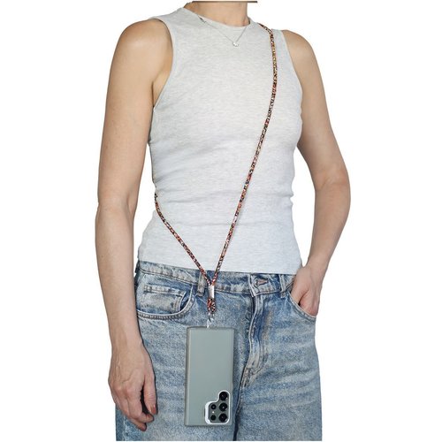 Goddiva Accessories Embellished Phone Strap - Orange