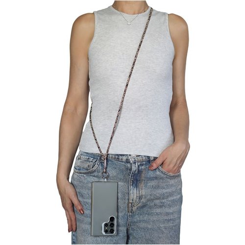 Goddiva Accessories Embellished Phone Strap - Black & Gold