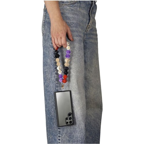 Goddiva Accessories Acrylic Rhombohedral Crystal Phone Strap - Multicolour Red